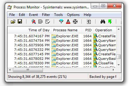 process monitor for Windows 7