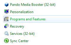 Programs And Features Link