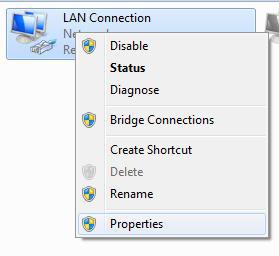 Properties Of Your Lan Connection