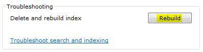 Rebuild Windows Search Index