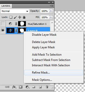 Refine mask in Photoshop