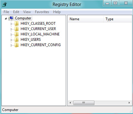 Registry editor