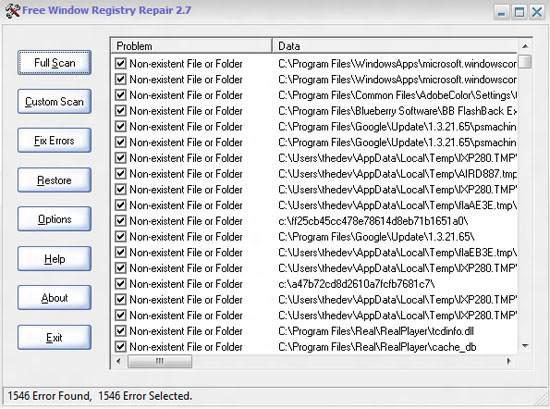 Registry Errors