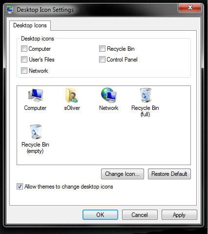 Remove Icons from desktop in Windows 7