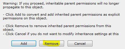 Remove permissions