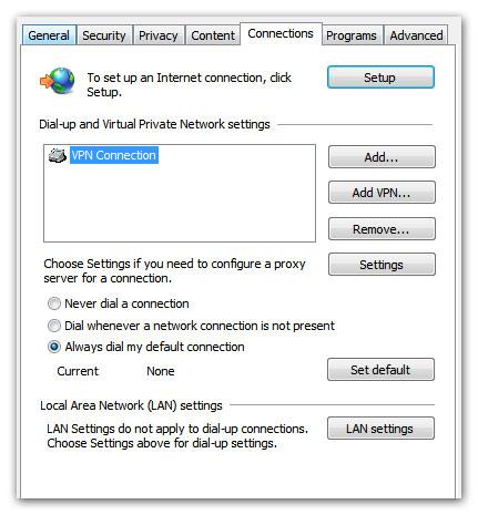 remove proxy and vpn connections