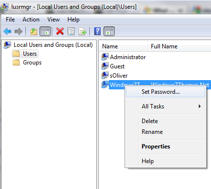 Reset Admin password Windows 7