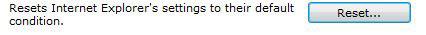 Reset Internet Explorer Windows 7