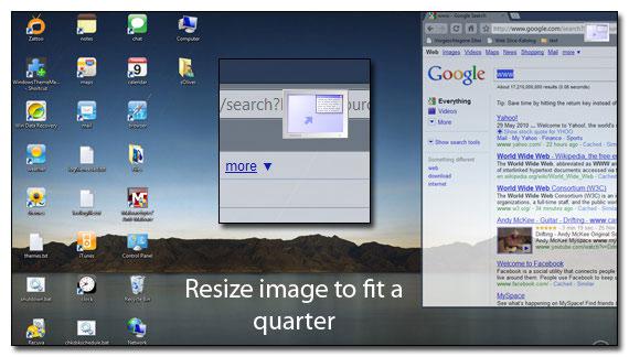 Resize Window to fit quarter of screen