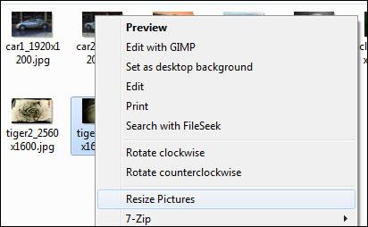 Resizing images via Windows 7 context menu