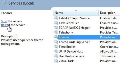 Restarting Themes Service 1