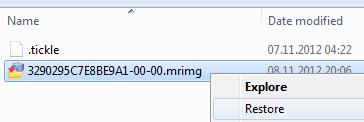 Restoring Mrimg Backup