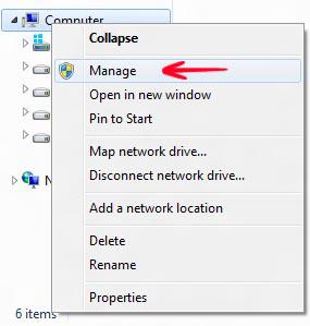right click computer and select Manage