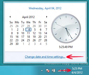 Right click date and time and select change date and time settings