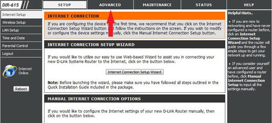 Find UPnP settings in Advanced Settings