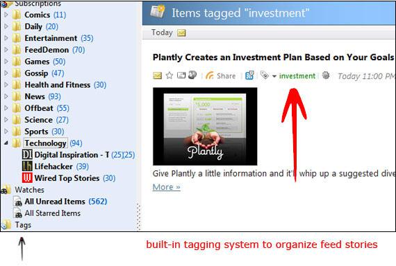 RSS Reader with tagging system