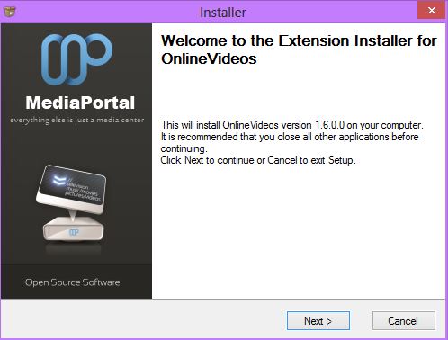 Run the installer file for OnlineVideos