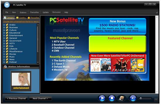 Satellite TV Software for PC Screenshot