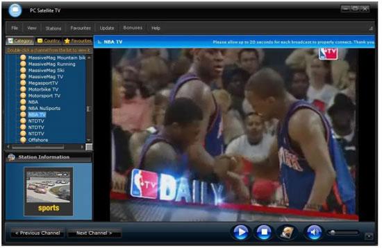 Satellite TV software: NBA Sports Shows