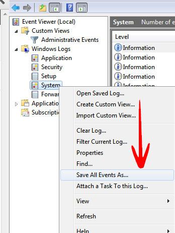 Saving Windows Event Logs