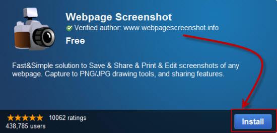 Webpage Screenshot extension