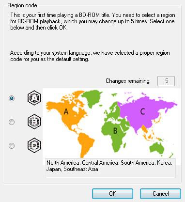 Select A Region For Bd Rom Playback