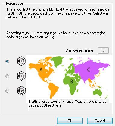 Select A Region For Bd Rom Playback