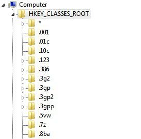 Select Hkey Classes Root