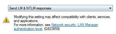 Send LM NTLM Responses MAC File Sharing