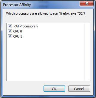 Set CPU Affinity in Windows 7