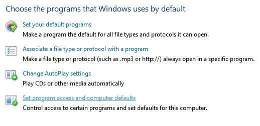 Set Program Access And Computer Defaults
