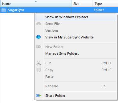 Share sugarsync folder