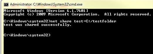 Sharing A Folder Via The Command Prompt 1