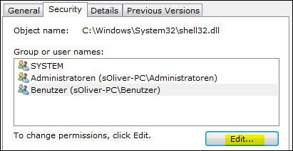 Shell32.dll permissions