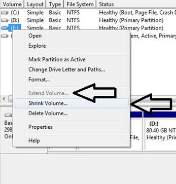Shrink volume