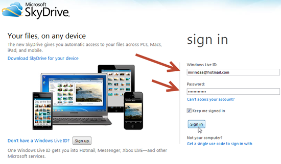 Skydrive Login