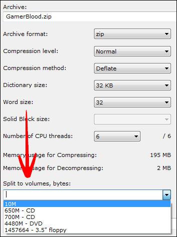 Split large files to Volumes