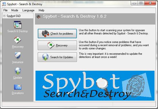 Spybot Spyware Scanner & removal tool