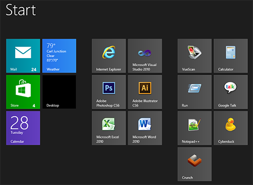 Windows 8 Start Screen