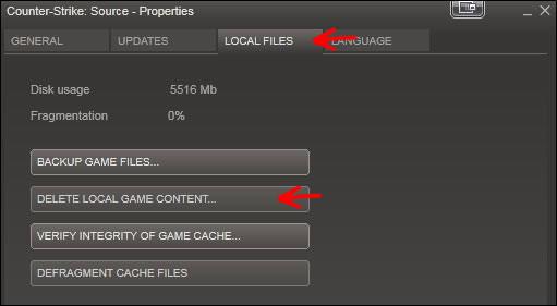 Steam delete local game content