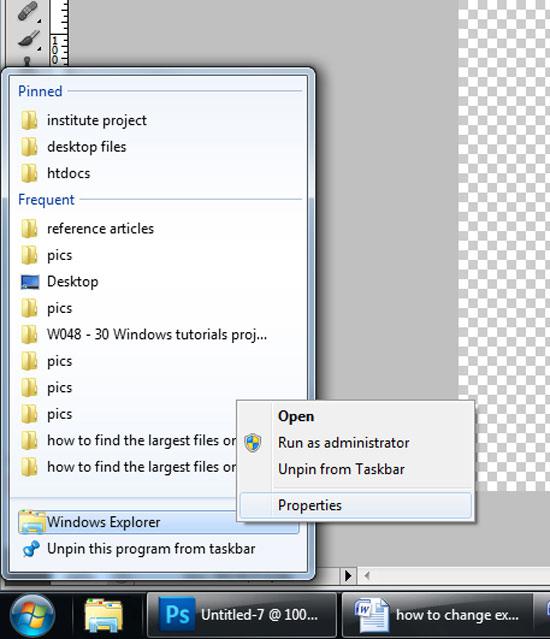 step-1-how to change explorer icon in Windows 7