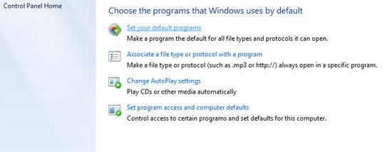 step2-how to change default programs in Windows 7