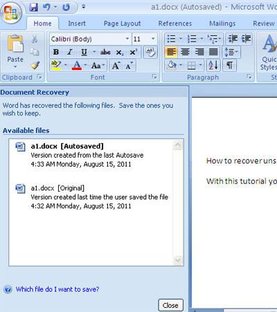 step-2-how to recover unsaved word documents in Windows 7