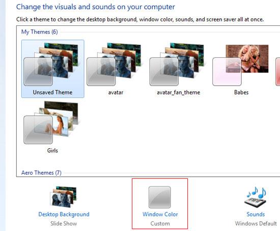 step-3-how to change color of taskbar in Windows 7