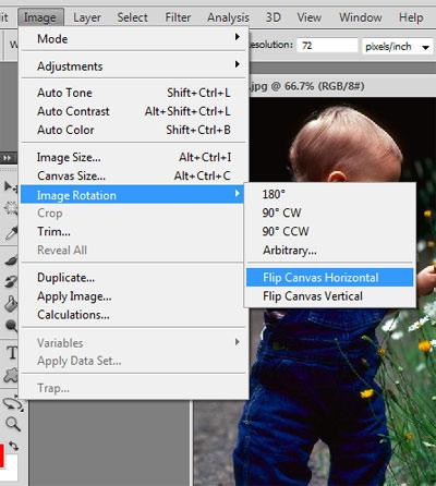 step-3-how to flip an image in photoshop