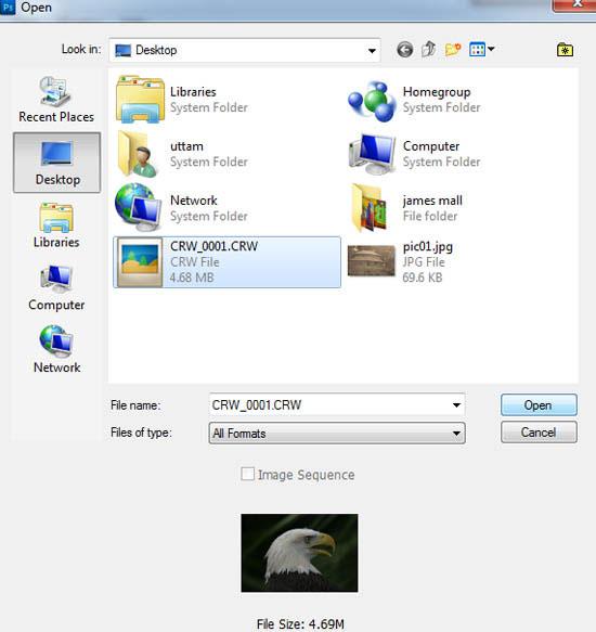 step-3-how to open raw files in photoshop
