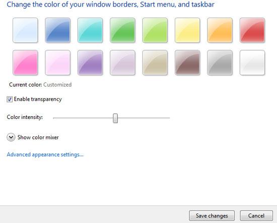 step-4-how to change color of taskbar in Windows 7