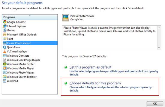 step4-how to change default programs in Windows 7