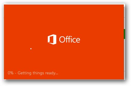 Office365 Installation Splashscreen Please Wait