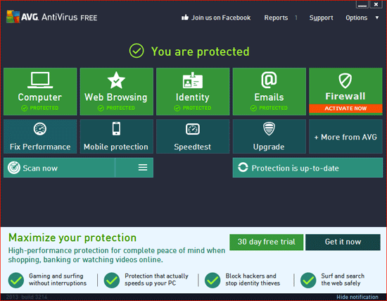 AVG 2013 Antivirus Installation Confirmation Window